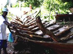 traditionelle Dhow Werft auf Chole Island